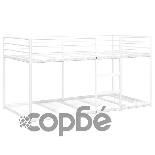 Двуетажно легло от стомана, бяло, 80x200 см, без матрак ➤ топ цена ➤ sorbe.bg