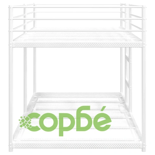 Двуетажно легло от стомана, бяло, 80x200 см, без матрак ➤ топ цена ➤ sorbe.bg