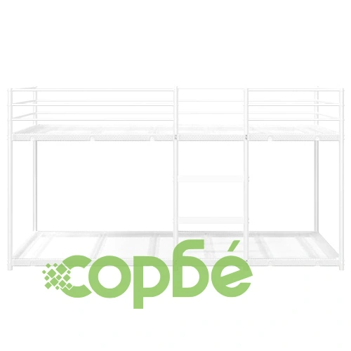 Двуетажно легло от стомана в бяло, 90x190 см, без матрак ➤ топ цена ➤ sorbe.bg