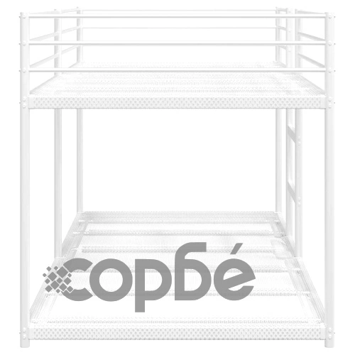 Двуетажно легло от стомана в бяло, 90x190 см, без матрак ➤ топ цена ➤ sorbe.bg