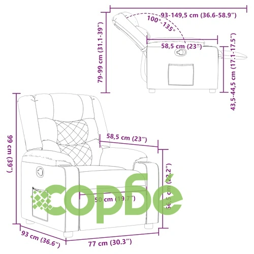 Стол реклайнер от текстил в изискан виненочервен цвят ➤ топ цена ➤ sorbe.bg