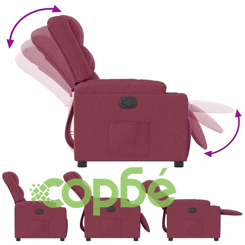Стол реклайнер от текстил в изискан виненочервен цвят ➤ топ цена ➤ sorbe.bg