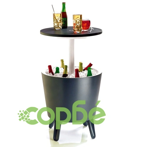 Keter Бар за Охлаждане на Напитки с Масичка, Антрацит, 49,5 x 57-84 см, 30 л, 192710 ➤ топ цена ➤ sorbe.bg