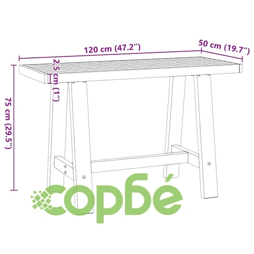Бюро NOAIN 120x50x75 см с А-образни крака от масивна борова дървесина ➤ топ цена ➤ sorbe.bg