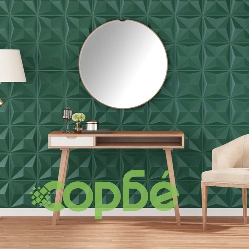 3D Стенни Панели Оригами 48 бр. Зелени 50x50 см XPS 12 м² ➤ топ цена ➤ sorbe.bg