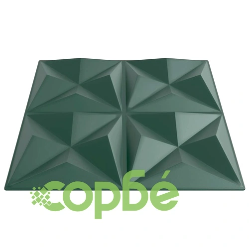 3D Стенни Панели Оригами 48 бр. Зелени 50x50 см XPS 12 м² ➤ топ цена ➤ sorbe.bg