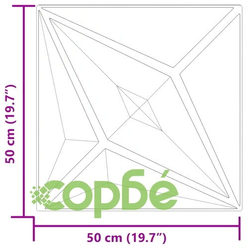 Декоративни стенни панели XPS 24 бр бетон 50x50 см 6 м² десен звезда ➤ топ цена ➤ sorbe.bg