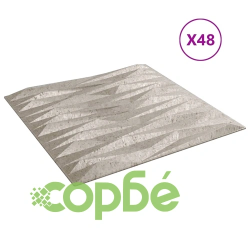 Стенни 3D панели от XPS пяна, 48 бр., бетонов дизайн, 50x50 см, 12 м², каменна текстура ➤ топ цена ➤ sorbe.bg
