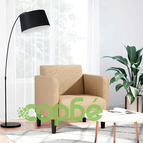 Разтегателен диван с подлакътници от велурена тъкан в светлозелено-сив цвят 54 см ➤ топ цена ➤ sorbe.bg