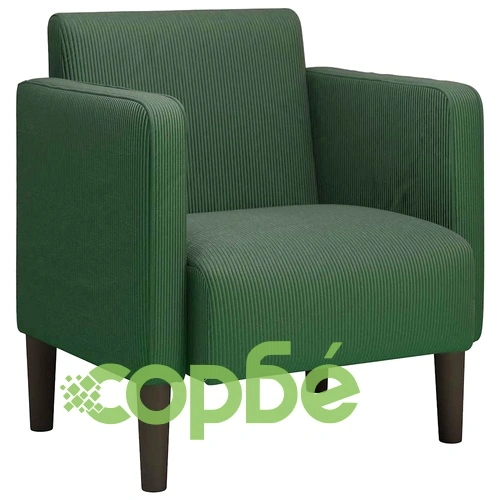 Разтегателен диван с подлакътници от велурена тъкан, зелен, 54 см ➤ топ цена ➤ sorbe.bg