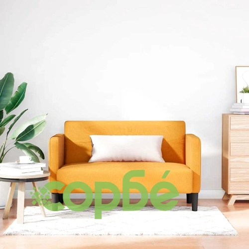 Диван Loveseat с Велурена Тапицерия, Светложълт, 109 см Ширина ➤ топ цена ➤ sorbe.bg