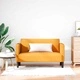 Диван Loveseat с Велурена Тапицерия, Светложълт, 109 см Ширина