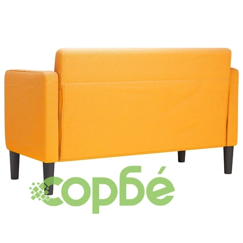 Диван Loveseat с Велурена Тапицерия, Светложълт, 109 см Ширина ➤ топ цена ➤ sorbe.bg