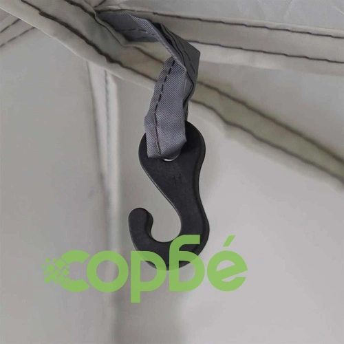 Парти палатка 618 x 618 см, сива, водоустойчива, полиестер с PU покритие ➤ топ цена ➤ sorbe.bg