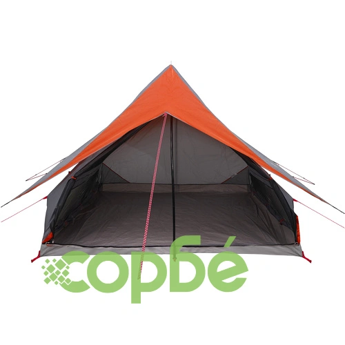 Къмпинг палатка A-Frame за 5 души - Сива и Оранжева Водонепромокаема Полиестер 256x256x185 см ➤ топ цена ➤ sorbe.bg