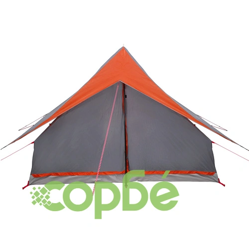 Къмпинг палатка A-Frame за 5 души - Сива и Оранжева Водонепромокаема Полиестер 256x256x185 см ➤ топ цена ➤ sorbe.bg