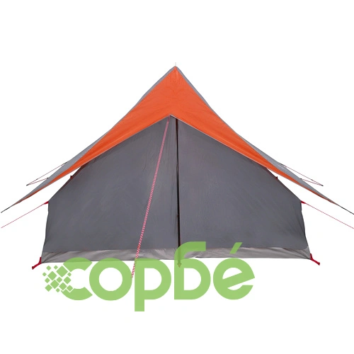 Къмпинг палатка A-Frame за 5 души - Сива и Оранжева Водонепромокаема Полиестер 256x256x185 см ➤ топ цена ➤ sorbe.bg