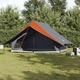 Семейна палатка A-Frame 7-местна Сива и Оранжева Водоустойчива от Полиестер 286x315x200 см