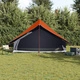 Семейна палатка A-Frame 7-местна Сива и Оранжева Водоустойчива от Полиестер 286x315x200 см