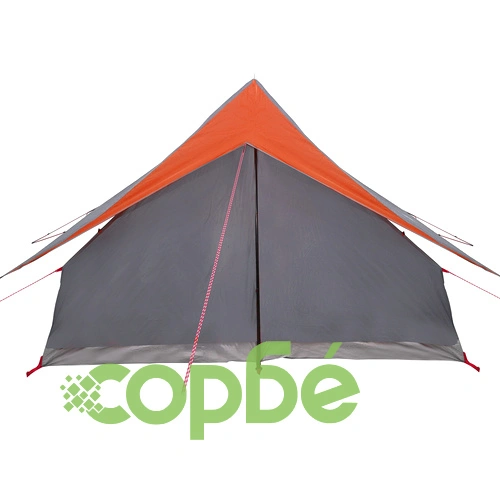 Семейна палатка A-Frame 7-местна Сива и Оранжева Водоустойчива от Полиестер 286x315x200 см ➤ топ цена ➤ sorbe.bg
