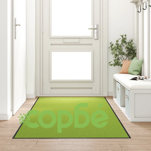 Изтривалка за вътрешна и външна употреба, пере се в машина, зелена, 120x250 см, полиамид ➤ топ цена ➤ sorbe.bg