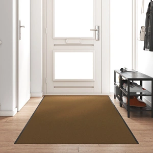 Луксозна кафява изтривалка за врата, перяща се, 120x350 см, с PVC основа