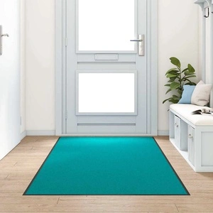 Мат за врата циан и черен 120x250 см от полиамид и PVC