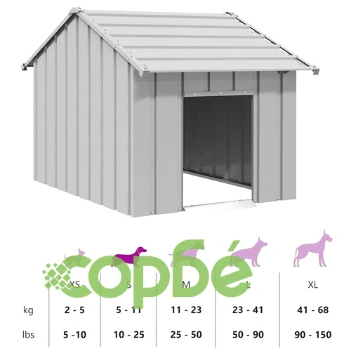 Къща за кучета с покрив от поцинкована стомана - 83x130x85 cm, водоустойчива и издръжлива ➤ топ цена ➤ sorbe.bg