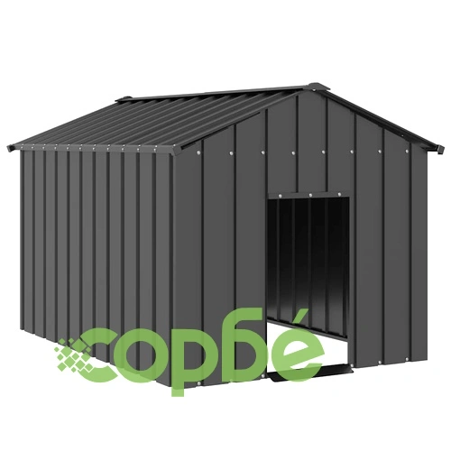 Просторна Къща за Кучета с Покрив 113x153x101 см от Поцинкована Стомана ➤ топ цена ➤ sorbe.bg