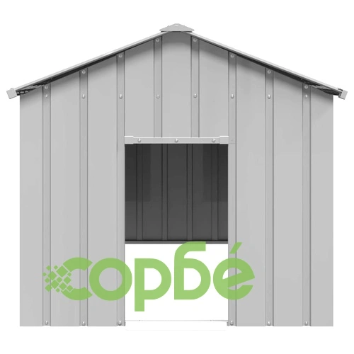 Къща за кучета с покрив от поцинкована стомана 113x153x101 cm ➤ топ цена ➤ sorbe.bg