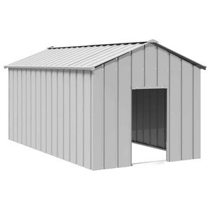 Просторна Къща за Кучета с Покрив от Поцинкована Стомана 114x202x101 cm