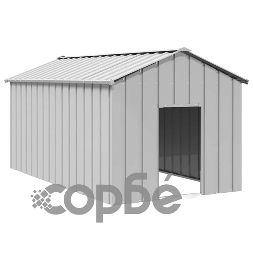 Просторна Къща за Кучета с Покрив от Поцинкована Стомана 114x202x101 cm ➤ топ цена ➤ sorbe.bg