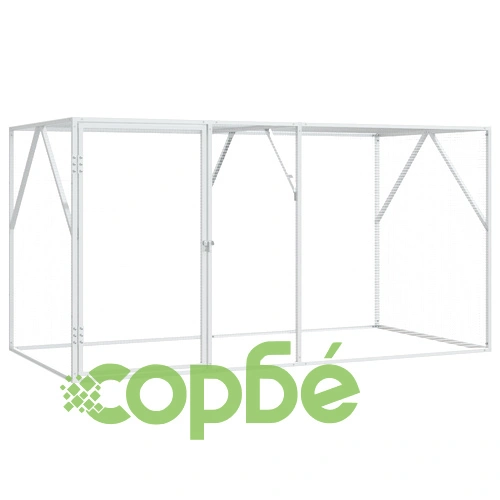 Клетка за птици от стомана, антрацит, 102x208x108 см, за външна употреба ➤ топ цена ➤ sorbe.bg