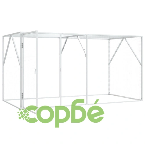 Клетка за птици от стомана, антрацит, 102x208x108 см, за външна употреба ➤ топ цена ➤ sorbe.bg