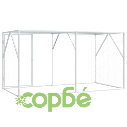 Клетка за птици от стомана, антрацит, 102x208x108 см, за външна употреба ➤ топ цена ➤ sorbe.bg