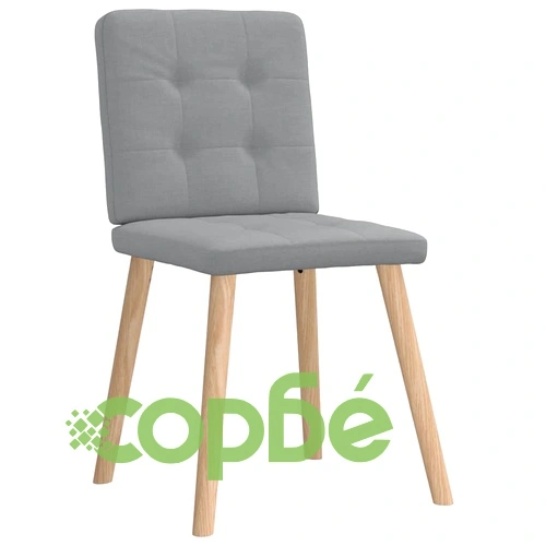 Трапезни столове, 2 бр, светлосиви, текстил, с метална рамка ➤ топ цена ➤ sorbe.bg