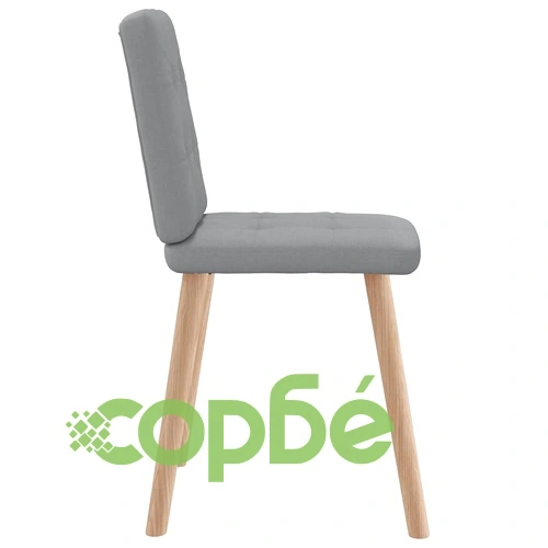 Трапезни столове, 2 бр, светлосиви, текстил, с метална рамка ➤ топ цена ➤ sorbe.bg