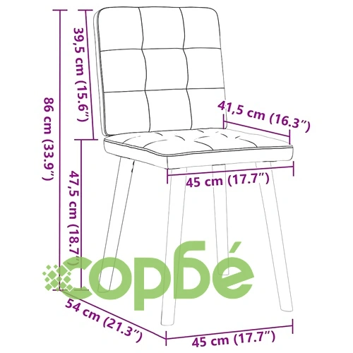 Трапезни столове, 2 бр, светлосиви, текстил, с метална рамка ➤ топ цена ➤ sorbe.bg