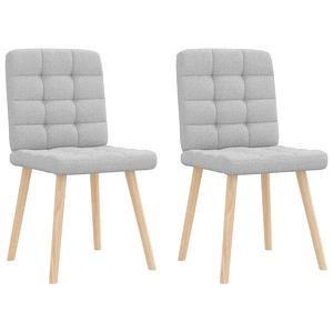 Трапезни столове Cloud - 2 броя, сив плат, метална и дървена рамка