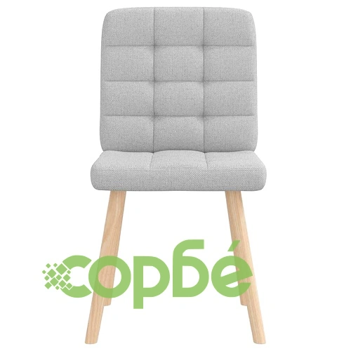 Трапезни столове Cloud - 2 броя, сив плат, метална и дървена рамка ➤ топ цена ➤ sorbe.bg