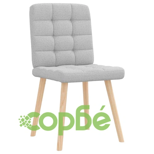 Трапезни столове Cloud - 2 броя, сив плат, метална и дървена рамка ➤ топ цена ➤ sorbe.bg