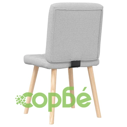 Трапезни столове Cloud - 2 броя, сив плат, метална и дървена рамка ➤ топ цена ➤ sorbe.bg