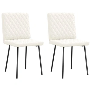 Елегантни Трапезни Столове от Кадифе, 2 бр, Кремави, 45 x 54 x 83 см