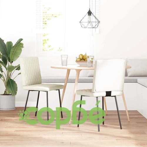 Елегантни Трапезни Столове от Кадифе, 2 бр, Кремави, 45 x 54 x 83 см ➤ топ цена ➤ sorbe.bg