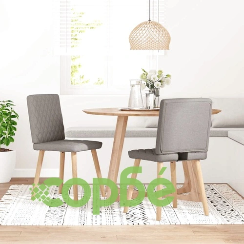 Трапезни столове, 2 бр, таупе, текстил с полиестерна дамаска ➤ топ цена ➤ sorbe.bg