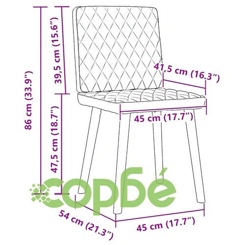 Трапезни столове, 2 бр, таупе, текстил с полиестерна дамаска ➤ топ цена ➤ sorbe.bg