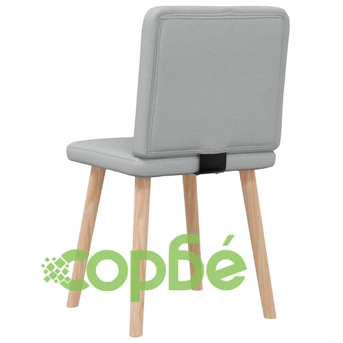 Трапезни столове, 2 бр, светлосиви, текстил, с метална основа ➤ топ цена ➤ sorbe.bg