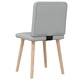 Трапезни столове, 2 бр, светлосиви, текстил, с метална основа