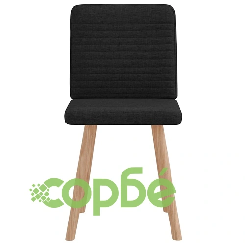 Трапезни столове, 2 бр, черни, полиестерен текстил, с метална рамка ➤ топ цена ➤ sorbe.bg