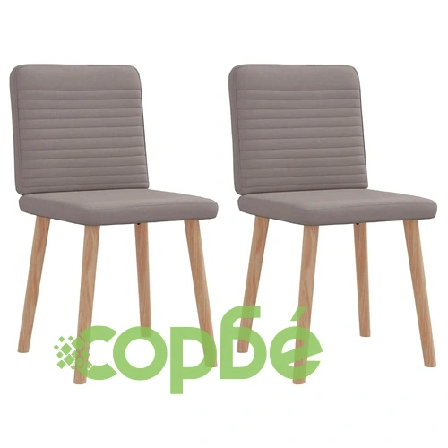 Трапезни столове, 2 бр, таупе, текстил с полиестерен плат ➤ топ цена ➤ sorbe.bg